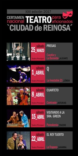 Programa de la XXII edición del CERTAMEN NACIONAL DE TEATRO PARA AFICIONADOS ´CIUDAD DE REINOSA´.